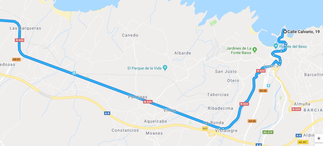 Ruta Princesa, Segundo Sector, 4: Continuamos desde Luarca por la N634 en dirección Galicia.